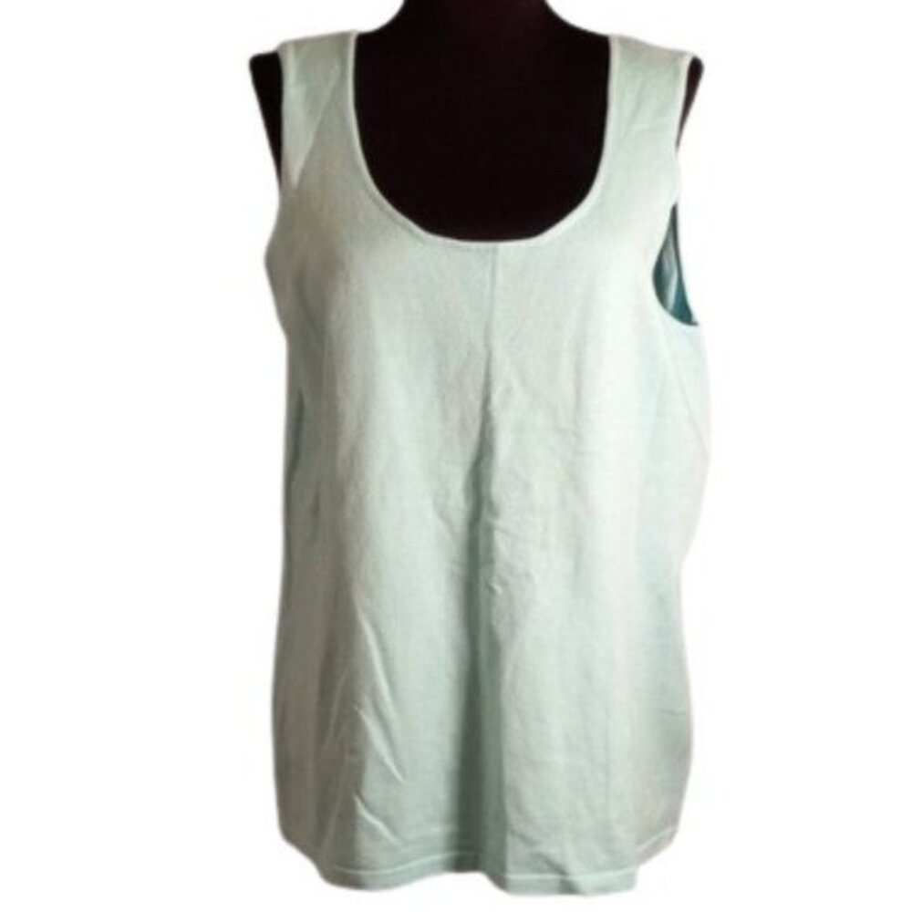 Additions By Chicos Size 3 XL 16 Tank Top Womens Sleeveless Scoop Neck Fine Knit